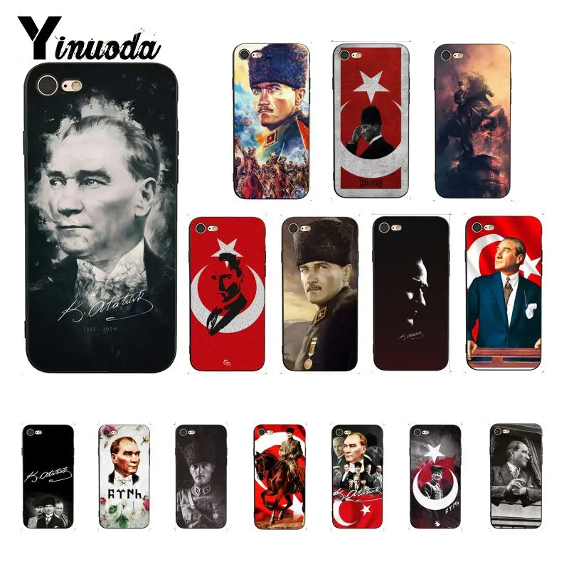 Yinuoda Turkey Mustafa Kemal Ataturk Cover Black Soft Shell Phone Case for iPhone 8 7 6 6S X XS MAX 5 5S SE XR 10 11 Pro Max | Мобильные