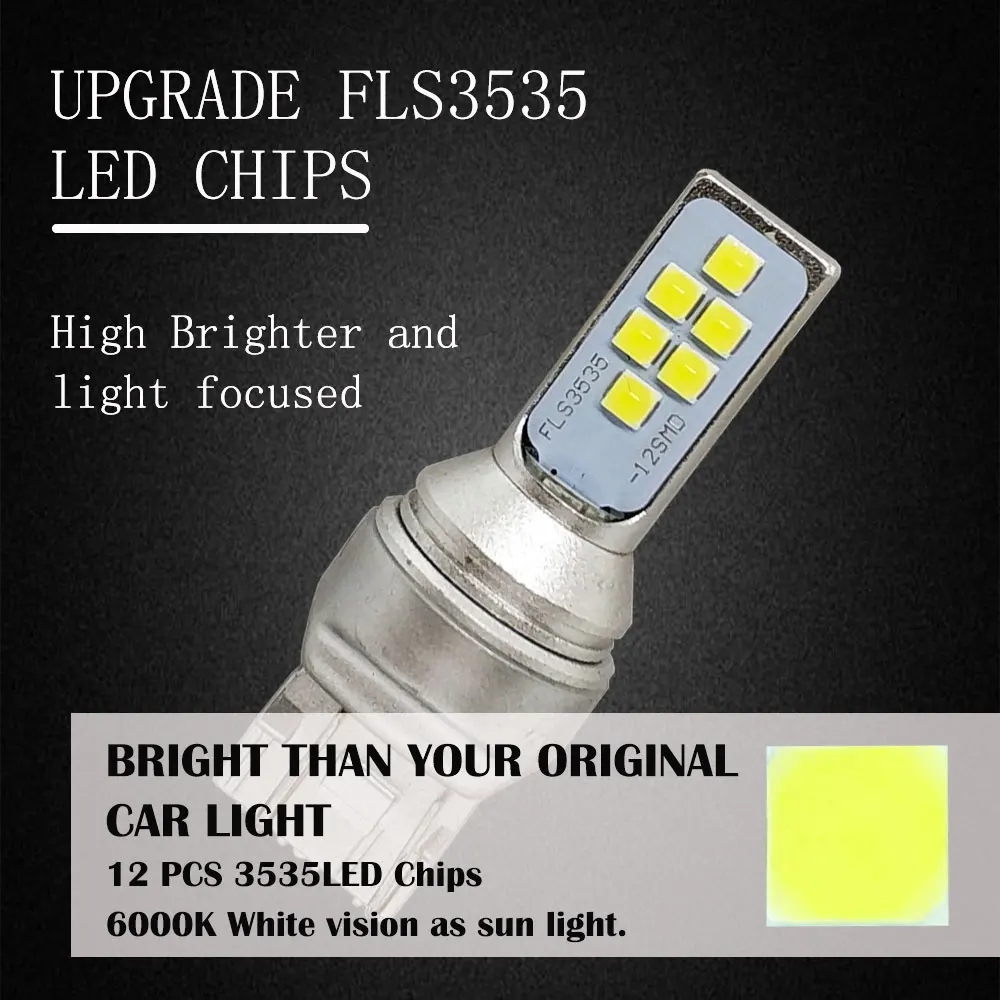 10 шт. светодиодный фонарь T20 7443 W21/5W 7440 W21W WY21W 12SMD 3535 стоп сигнал задний белый
