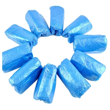 

WaterproofPlastic Disposable Shoe Covers Rainy Day Carpet Floor Protector Thick Shoe Cover Blue Overshoes