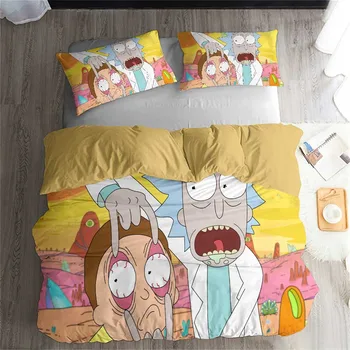 

HELENGILI 3D Bedding Set Rick and Morty Print Duvet Cover Set Bedcloth with Pillowcase Bed Set Home Textiles #RAM10