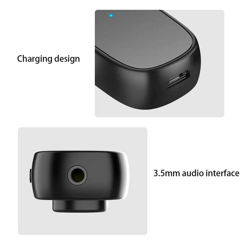 Bluetooth 5 0 Receiver with Earphone Mic 3 5mm Jack AUX Lavalier Business Headset for Car Headphone Speaker Stereo Music