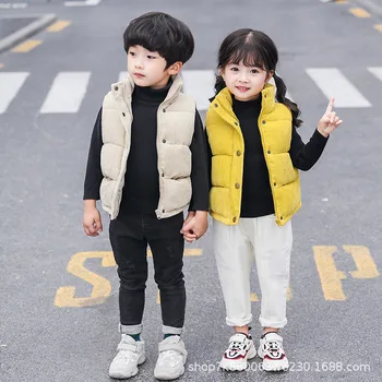 

2019 new baby boy girl clothes autumn and winter fashion Korean version down cotton warm children vest coat for 2-12 years