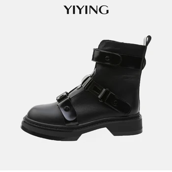 

High Quality New Motorcycle Boots Autumn Winter Warm Ankle Boot For Women 2020 Chic Fashion Belt Buckle Boots Short Shoes Female