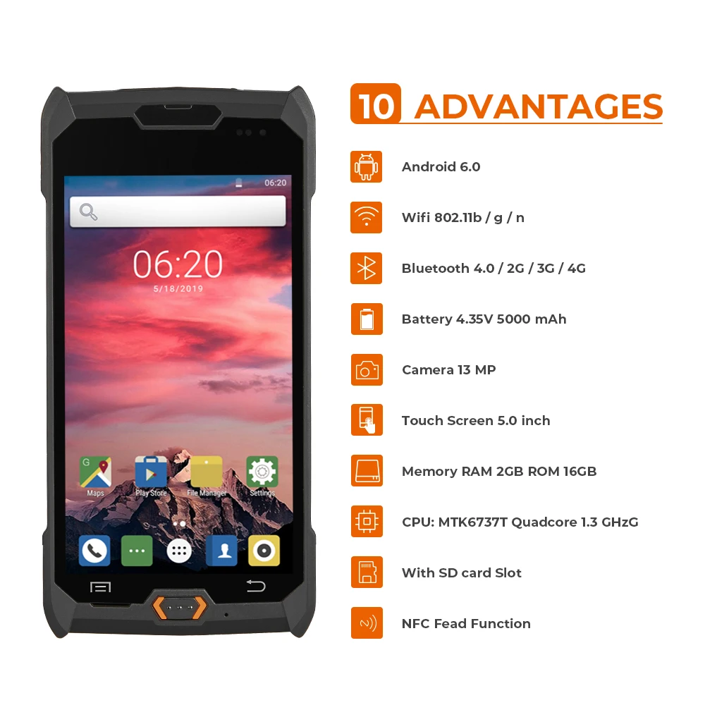 ISSYZONEPOS Прочный Android PDA 4G Портативный pos-терминал 1D 2D NFC считыватель штрих-кодов беспроводной сканер штрих-кодов устройство сбора данных через WiFi