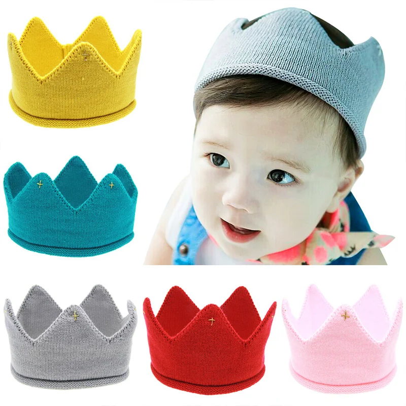 

Crown Baby Hat Photography Props Autumn Winter Knit Newborn Baby Girl Boy Hat Turban Infant Toddler Beanie Cap Enfant