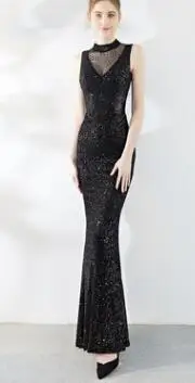 1 Индивидуальное вечернее платье vestido de festa longo элегантное роскошное розовое длинное платье с блестками длинное платье невесты - Цвет: 1