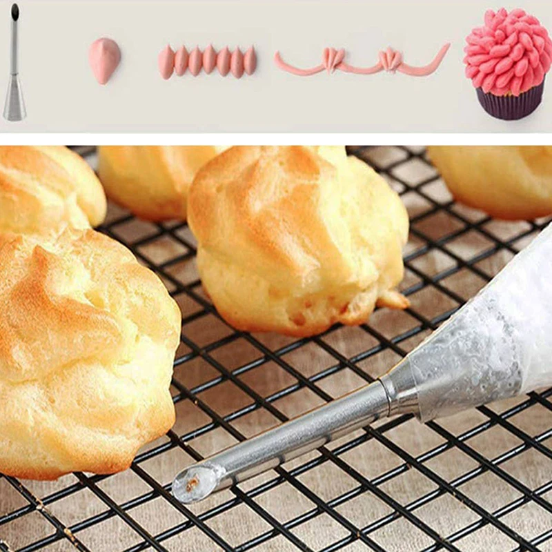 2/3/4/5/6/7pcs Eclair Puff Nozzles Cupcake Filling Tube Pastry Syringe Cream Piping Tips