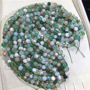 

Natural Green Sakura agate bracelet women's agate crystal three-circle bracelet jewelry gift