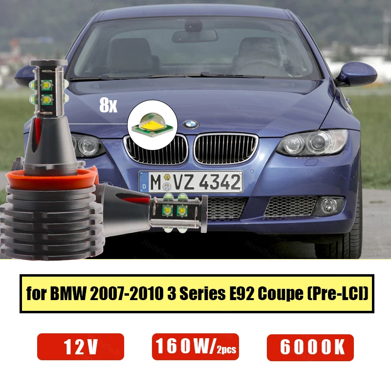 

White LED Light Bulb Ultra Bright LED Marker 3200LM h8 / h11 Angel Eyes Marker for BMW 07-10 3 Series E92 Coupe (Pre-LCI) 160W