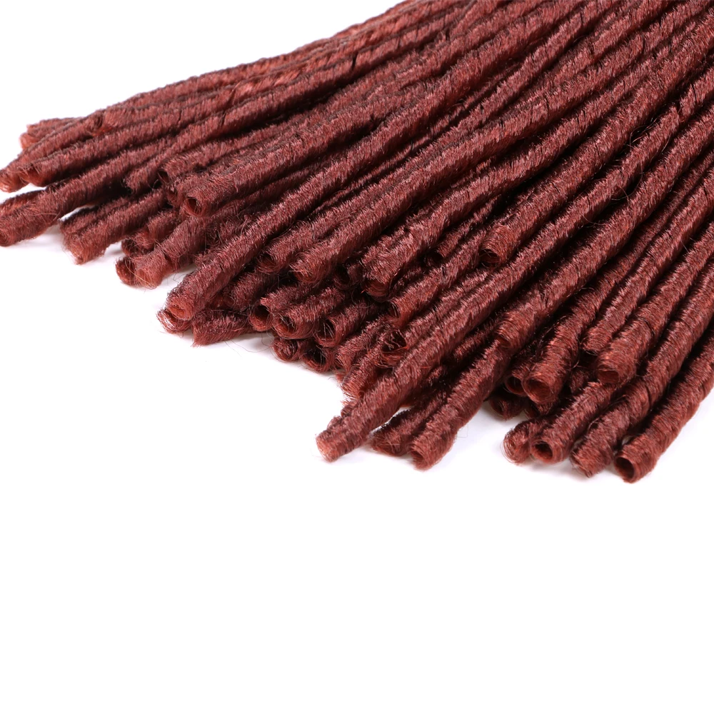 Pervado Hair 14&lsquo;&rsquo; 70g/pack Nina Softex Crochet Braids Synthetic Faux Locs Hair Extension Reddish Brown Pre-looped Braiding