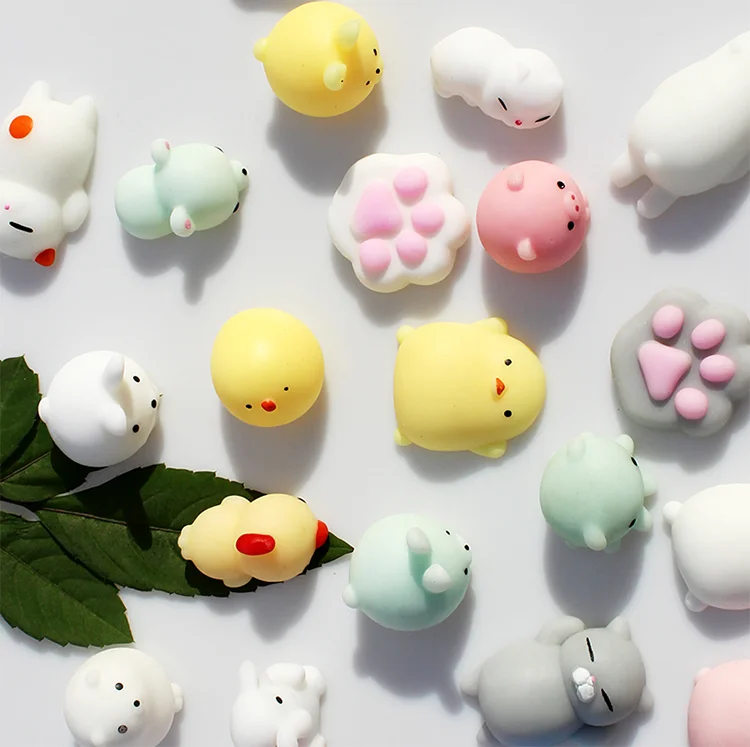 mochi's fidget toys 10Pcs Mochi Squishy Toys Cute Color Animals Pinch Play Mini Stress Relief Toy Birthday Party Gifts For Kids Bath Toys XPY mochis squishy toys