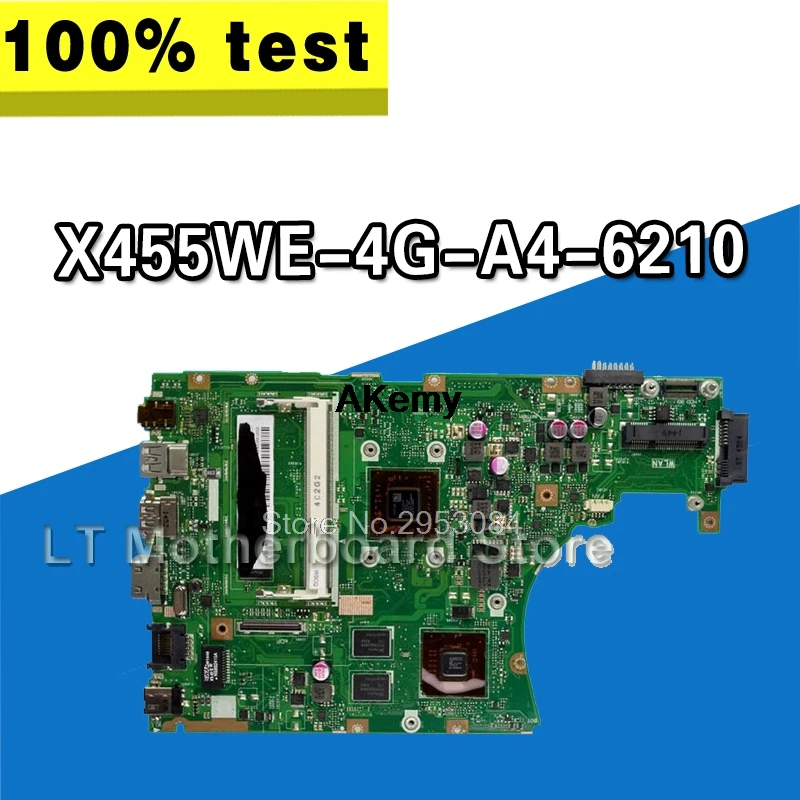 X455WE материнская плата REV 2 0 A4-6210U 4G CPU для For Asus X455WA ноутбука | Компьютеры и офис