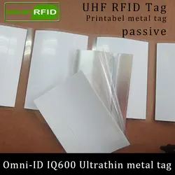 UHF RFID Анти-металлический тег omni-ID IQ600 IQ 600 915 МГц 868 МГц Impinj Monza4QT EPCC1G2 6C для печати Пассивная RFID синтетическая этикетка