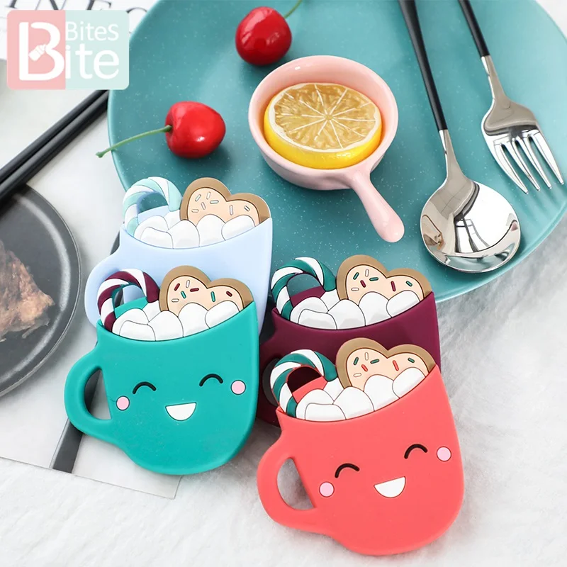 

1pc Baby Teether Smile Cups Food Grade Perle Silicone Rodent Newborn Nurse Gifts Pacifier Pendant Childen'S Goods tiny babies