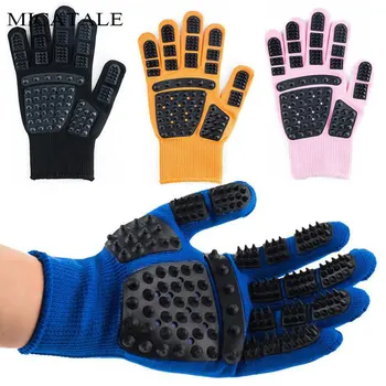 

MICATALE Pet Dog Grooming Glove Cat Hair Remover Brush Gloves Dog Comb For Cats Bath Clean Massage Hair Remover Brushes 5 Colors