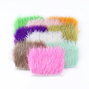 

6-8 CM Real Ostrich Feather Trim Fringe Feather for Dress Clothing Decoration Sewing Craft Accessory 10 Meters Wholesale