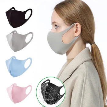 

10/20PCS Ice silk Cotton Face Mouth Mask for Man Woman Washable Reusable Anti Dust Windproof Mouth-muffle Mask Breathable PM2.5