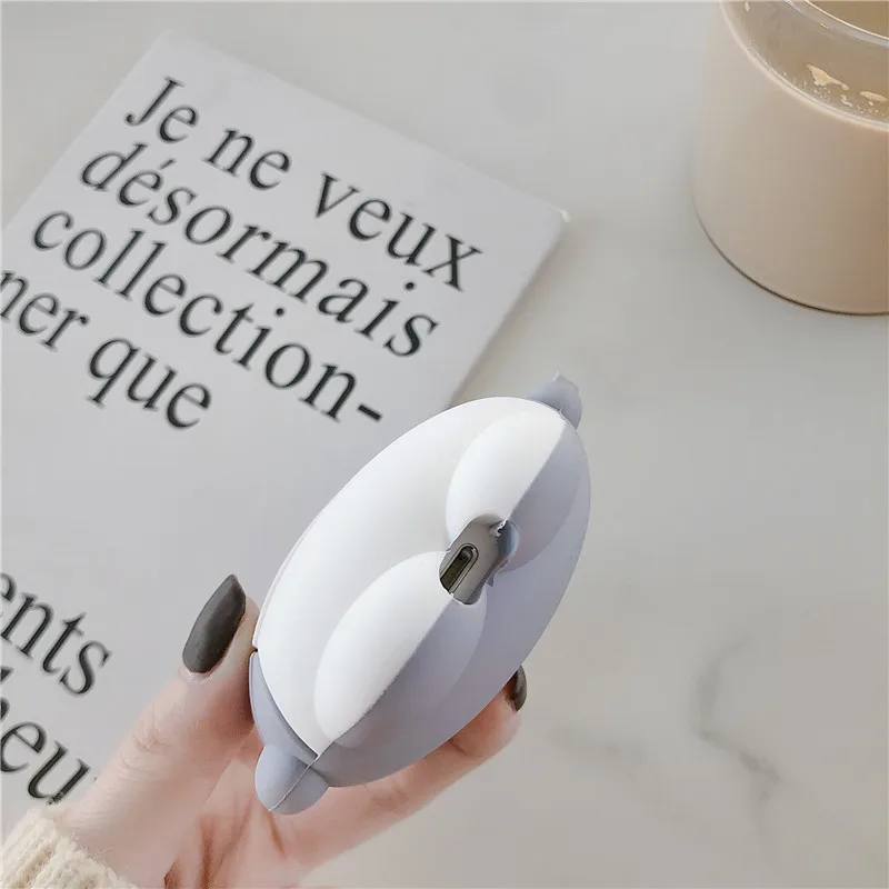3D чехол для наушников AirPods противоударный защитный Apple Air pods 2 с кольцом и