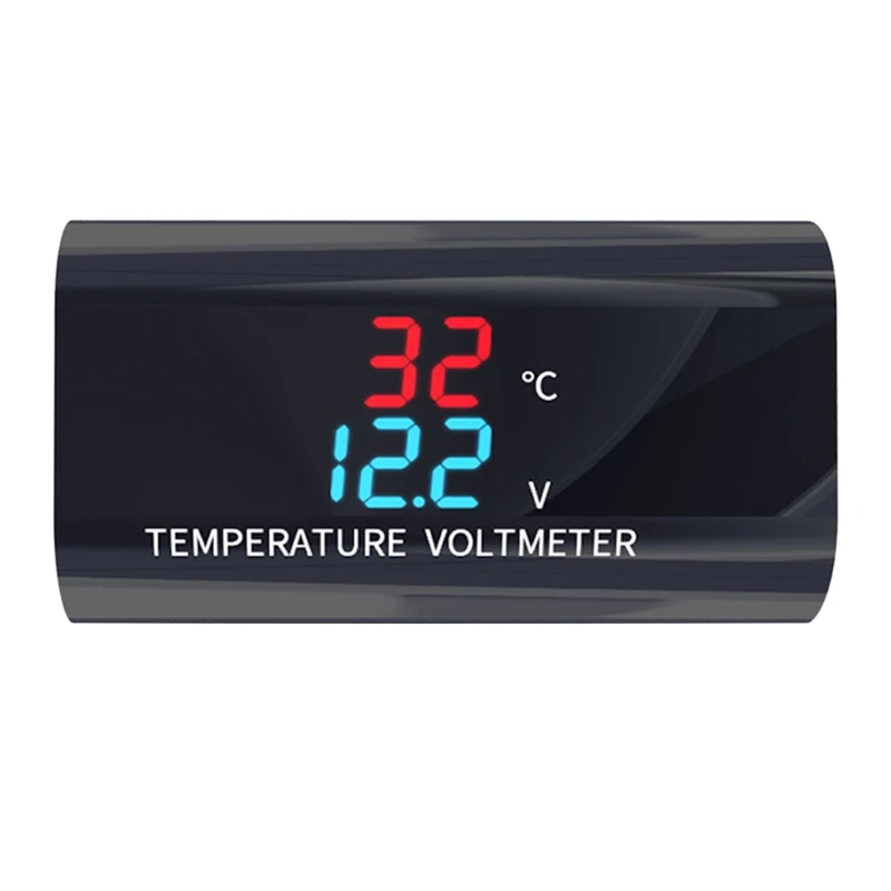 

Waterproof DC 12V Voltmeter Thermometer 0.28inch Dual Display for Car Motorcycle G88A