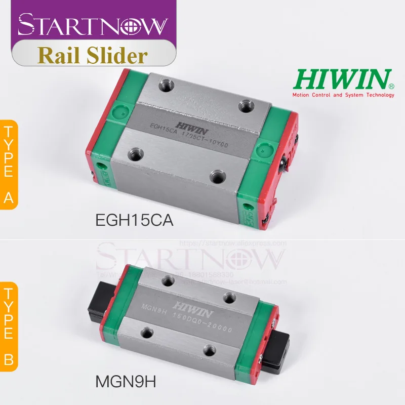 Startnow-guia Linear Bloco Deslizante para Laser Gravação Máquina de Corte Taiwan Original Hiwin Egh15ca Mgn9h Qeh20ca Hgw25cc Co2