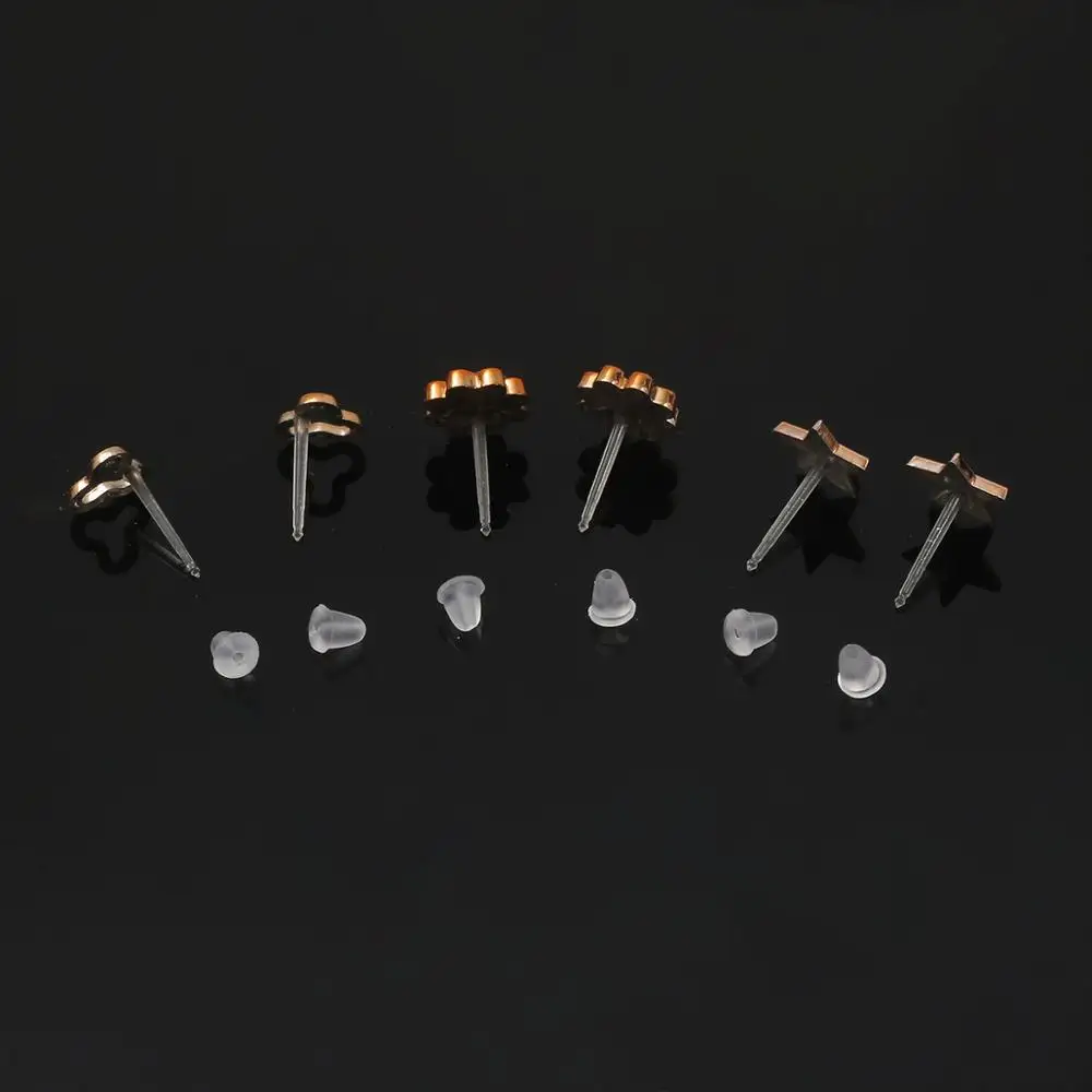 36Pairs Randomly Mixed Silver Color Women Butterfly Bowknot Flower Heart Small Plastic Stud Earrings Sets For Girl Jewelry Party