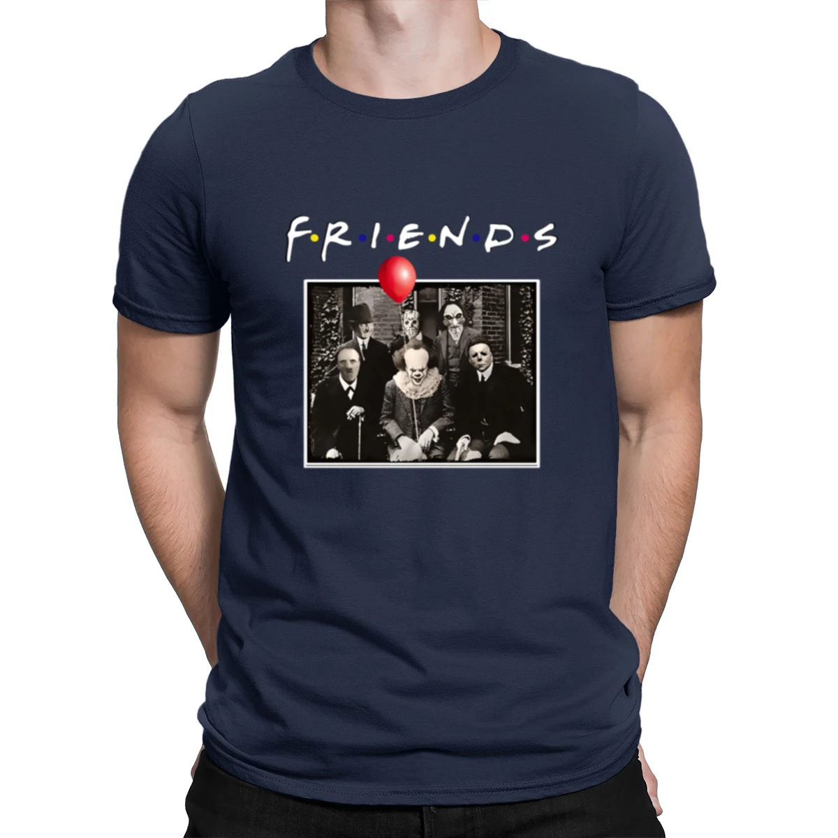 Ужас друзей Джокера Майкла Майерса Джейсон Хэллоуин Для мужчин футболка с коротким рукавом из хлопка, футболка в комплекте Повседневная футболка