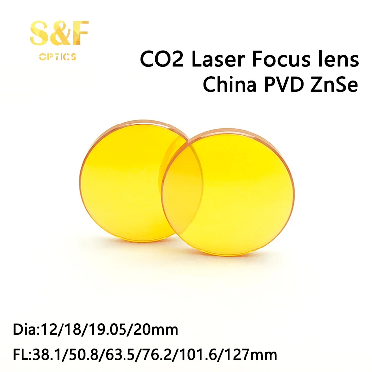 Китай PVD Znse CO2 лазерный фокусный объектив диаметром 12 18 19 05 20 мм FL 1 5 2 3 4 дюймов для