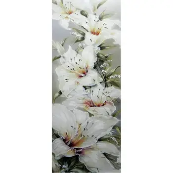 

DIY 5D Diamond Painting Cross Stitch White lily Handmade Rhinestones mosaic full square Diamond Embroidery flowers Patterns R625