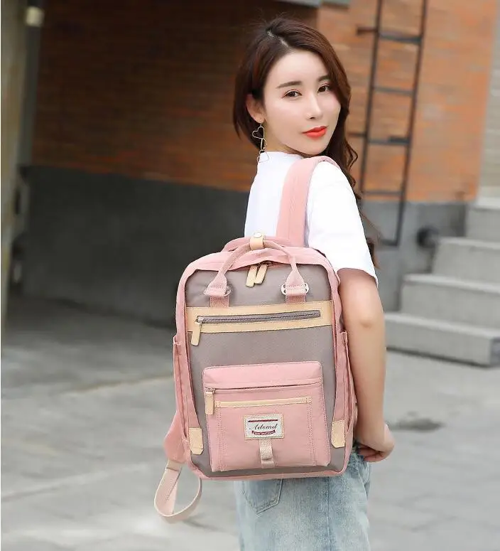 New Trend Women Large Capacity Backpack Canvas Rucksack College School Bag 14'' Laptop Backpack Lightweight Travel Daypack