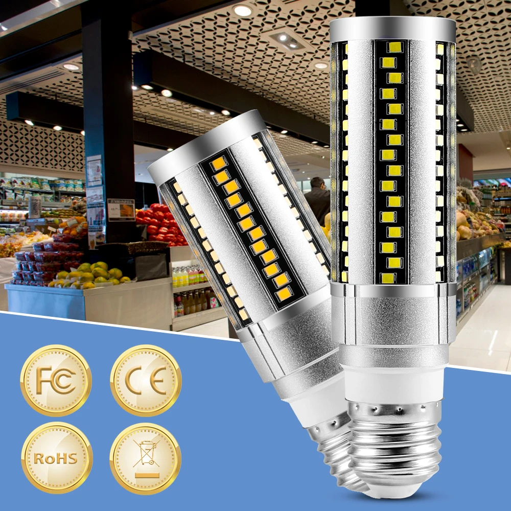 

CanLing LED Bulb E27 Corn Light 15W 20W Lampada 110V Indoor Lighting Lamp LED Corn Bulbs SMD 2835 Ampoule LED Chandelier Lights