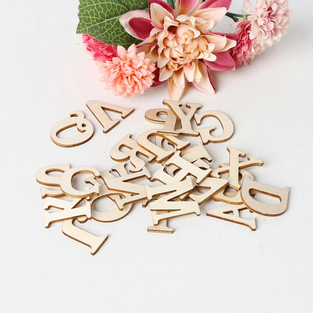 124 шт деревянные самоклеящиеся алфавит, буквы, цифры DIY декоративные изделия из дерева для подгонянных подарков на свадьбу