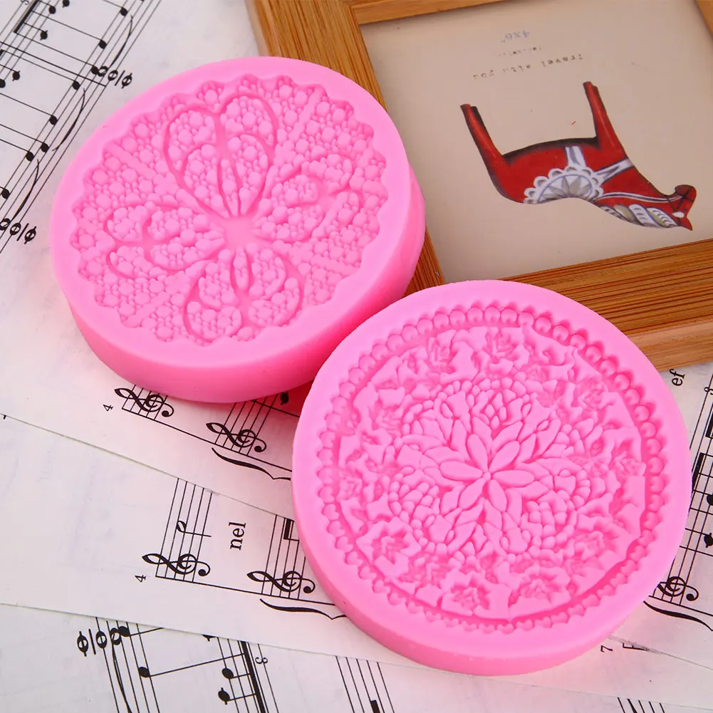 Silicone Lace Flower Flora Cupcake Fondant Cake Mould Decor Bakeware Cake Molds