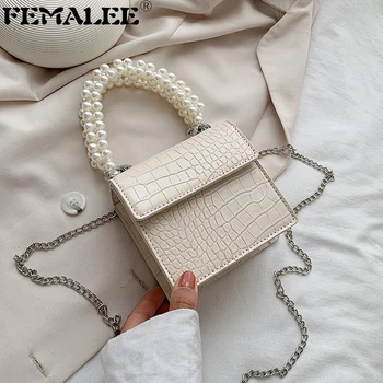 

NEW Fashion Crossbody Shoulder Bag For Women Luxury Purse Handbags Women Bags Designer Pearls Handle Tote Bag mini Women Handbag
