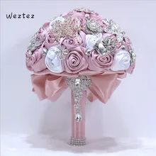 Свадебный букет шикарный украшенный бусами кристалл жемчуг многоцветные цветы невесты Искусственные ручной работы свадебные букеты SPH247