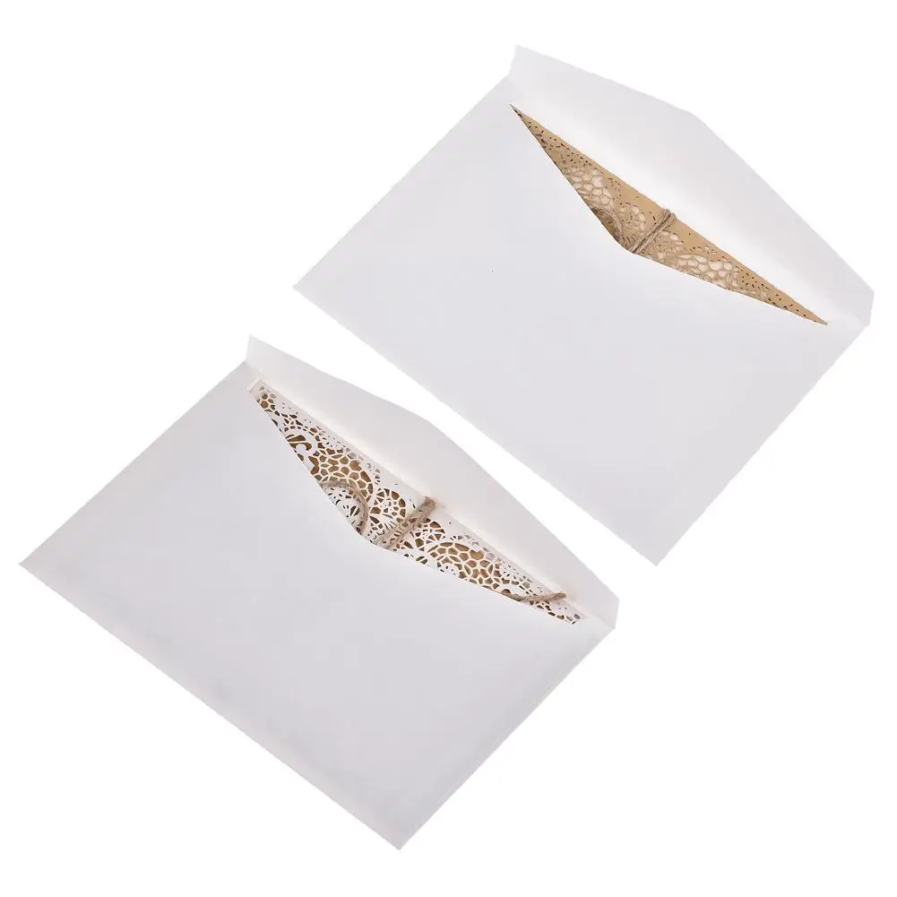  10pcs European Laser Cut Wedding Invitations Card Elegant Lace Business Greeting Cards Birthday Wed - 4000033136617