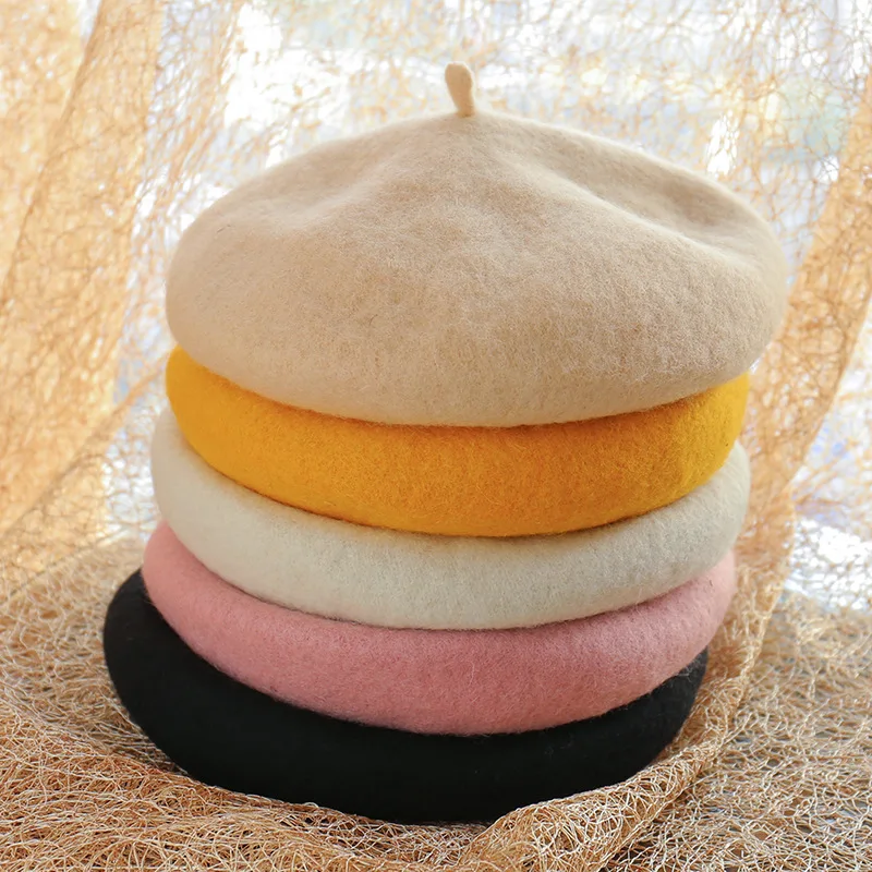 

Ladies spring/summer beret with painter style hat ladies wool retro solid color hat ladies hat warm walking hat beret