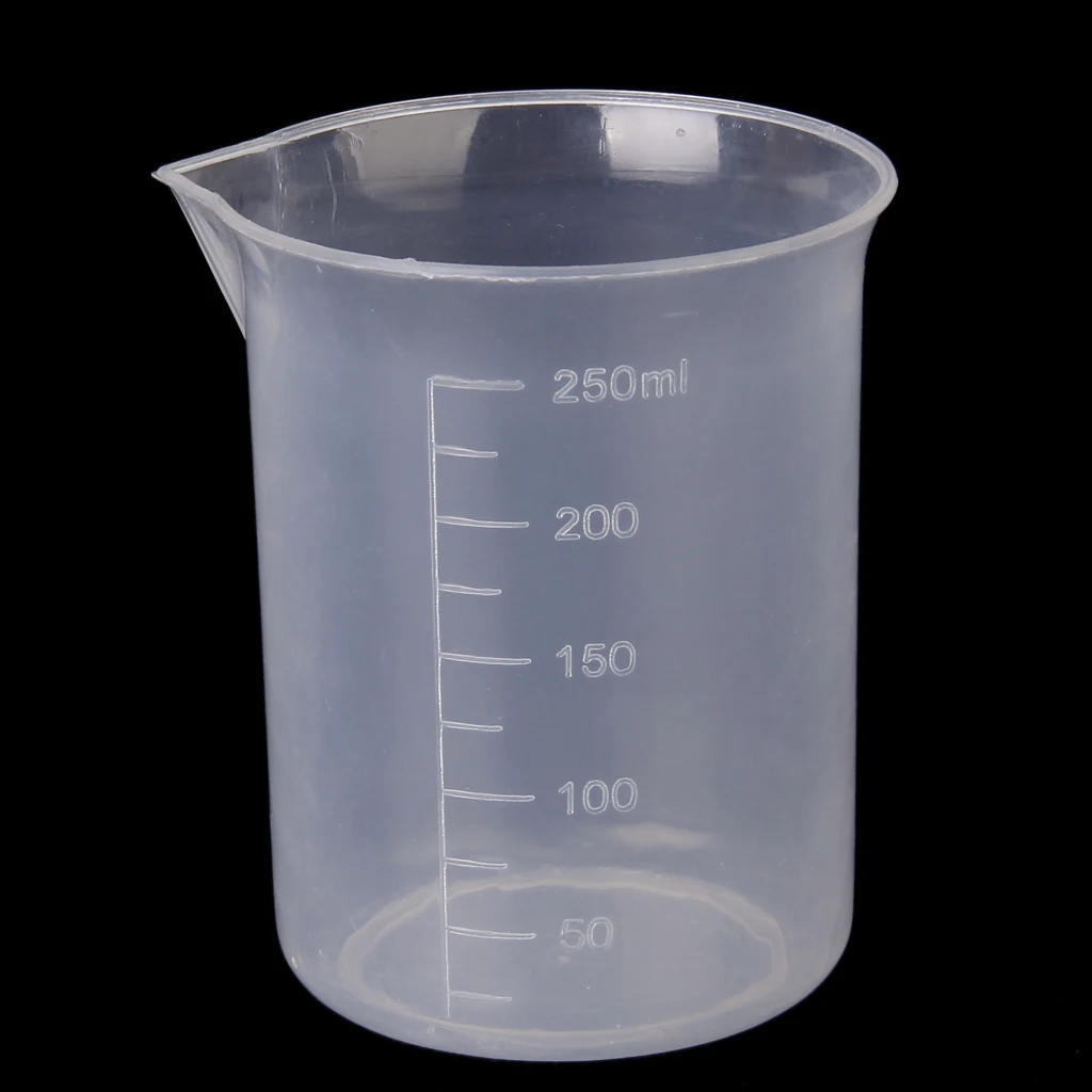 4pcs 50ml 150ml 250ml 500ml Plastic Graduated Measuring Beaker Liquid Cup Container Lab Kitchen