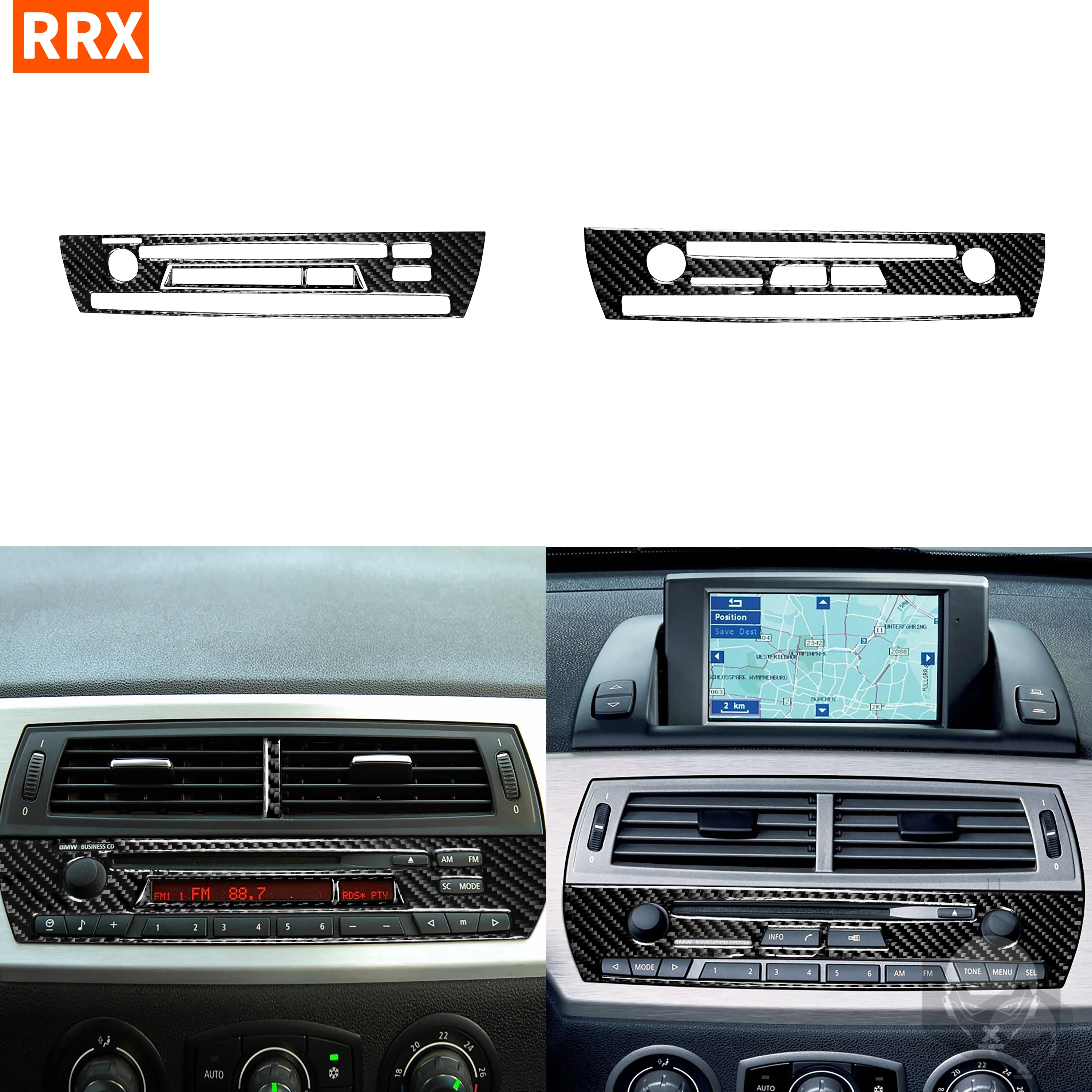 For BMW Z4 E85 2003-2008 Black Color Carbon Fiber Sticker Central Control  Radio Button Switch Panel Interior Car Accessories