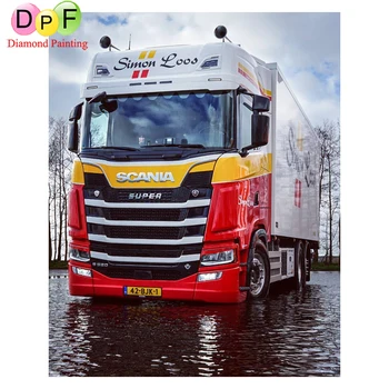 

DPF 5D Diamond Painting big truck DIY square Full Cross-stitch Diamond Painting with Rhinestones Embroidery decor painting