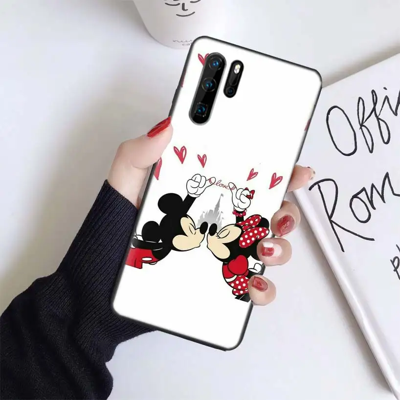 Minnie Mouse Christmas Black Coque Case For Huawei Mate 30 20 10 P30 P20 P10 Pro Lite P Smart Z Soft Phone Cover - Color: BS144-8