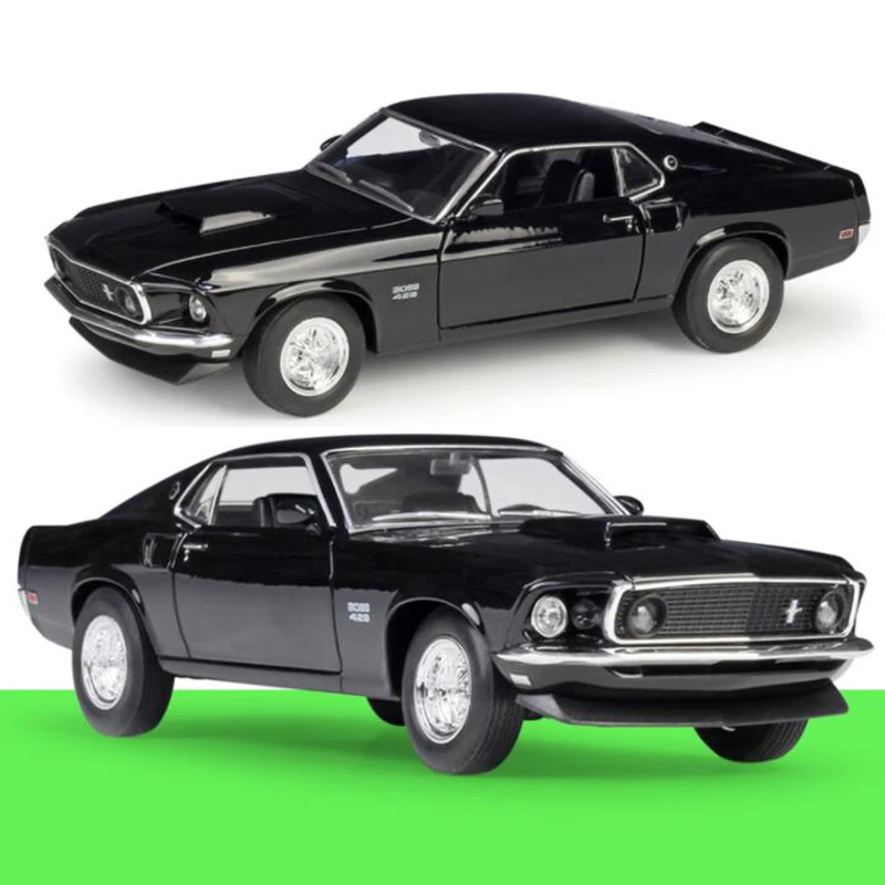 Около 19 см 1/24 масштаб металлический сплав классический автомобиль литья под давлением модель 1969 Ford Mustang Boss 429 игрушка Welly коллекционная игрушка для детей
