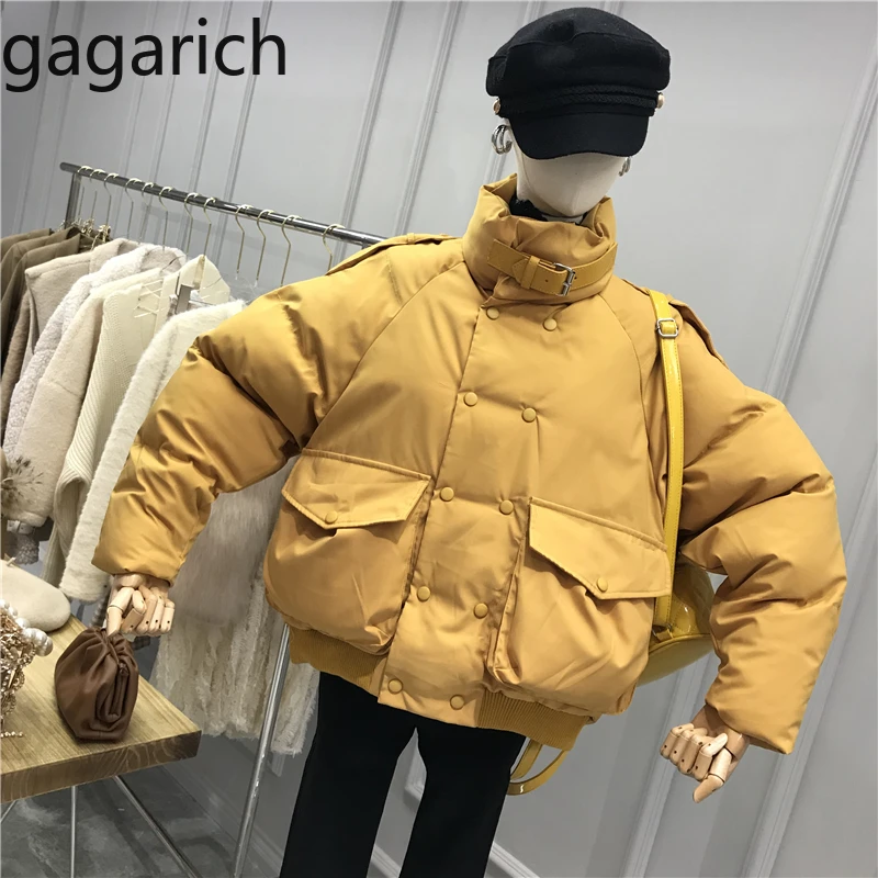 Gagarich женские парки новинка Джокер свободный длинный рукав карман теплый хлопок