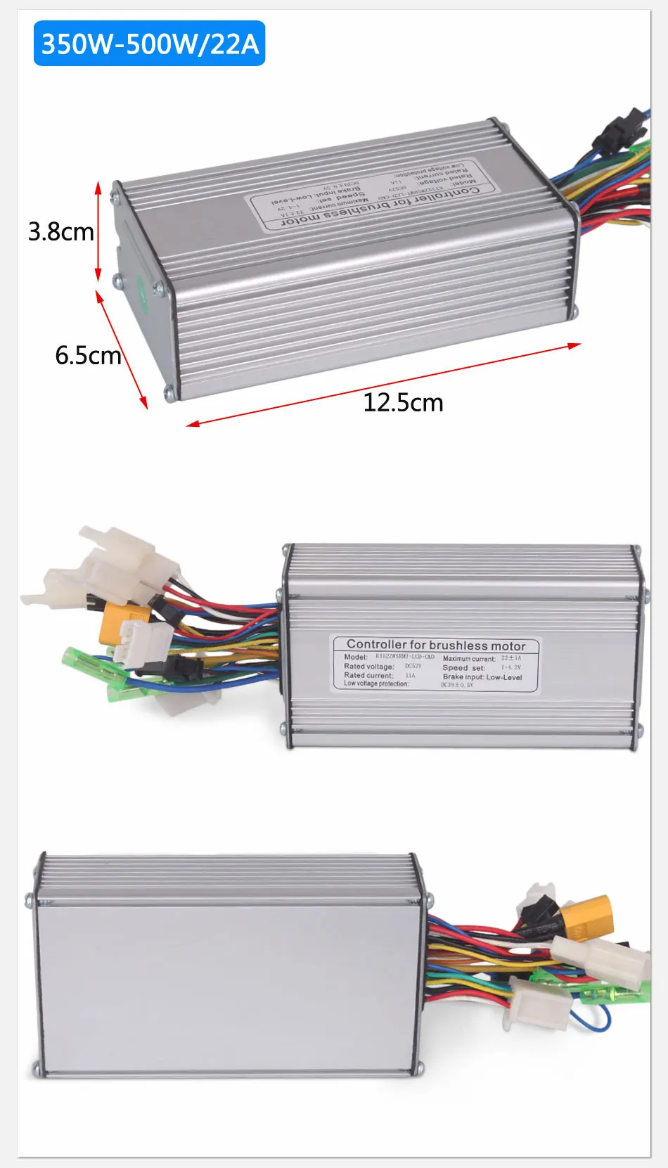 Elektrische Bike Controller 36V 48V KT Controller Dual Modus Sinus 250W 350W 500W 750W 1000W 1500W Ebike Sensorlose Controller