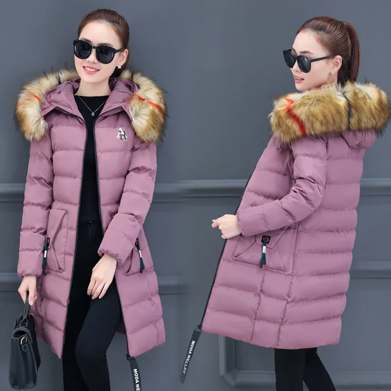 

2019 Winter New Style Cotton-padded Clothes Women's Mid-length Korean-style down Jacket Cotton-padded Clothes WOMEN'S Dress Slim