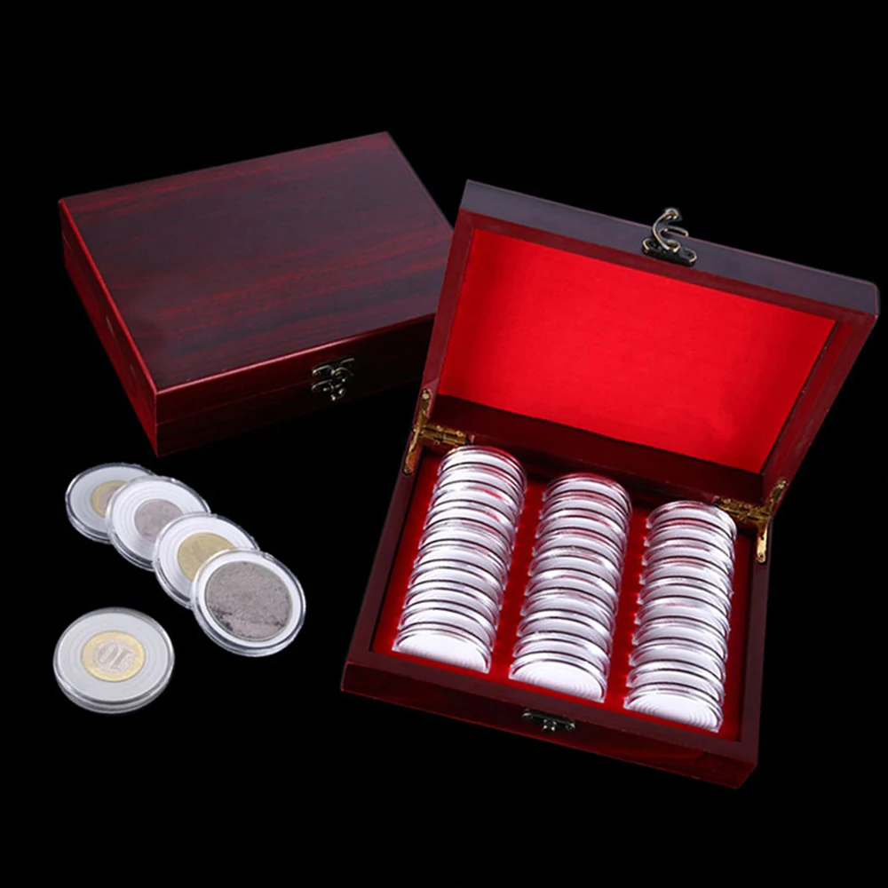 46 мм Регулировочная коробка для хранения 30 шт коллекция монет дисплей защиты медные монеты серебряные золотые монеты