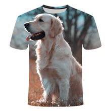 2021 NEW 3D Printed Pet Dog T-shirts Labrador Retriever Large T-shirt Pattern Can Be Customized Child and Adult Size 4-20 years tanie tanio CASUAL SHORT CN (pochodzenie) POLIESTER spandex Cztery pory roku Na co dzień Z okrągłym kołnierzykiem tops Z KRÓTKIM RĘKAWEM