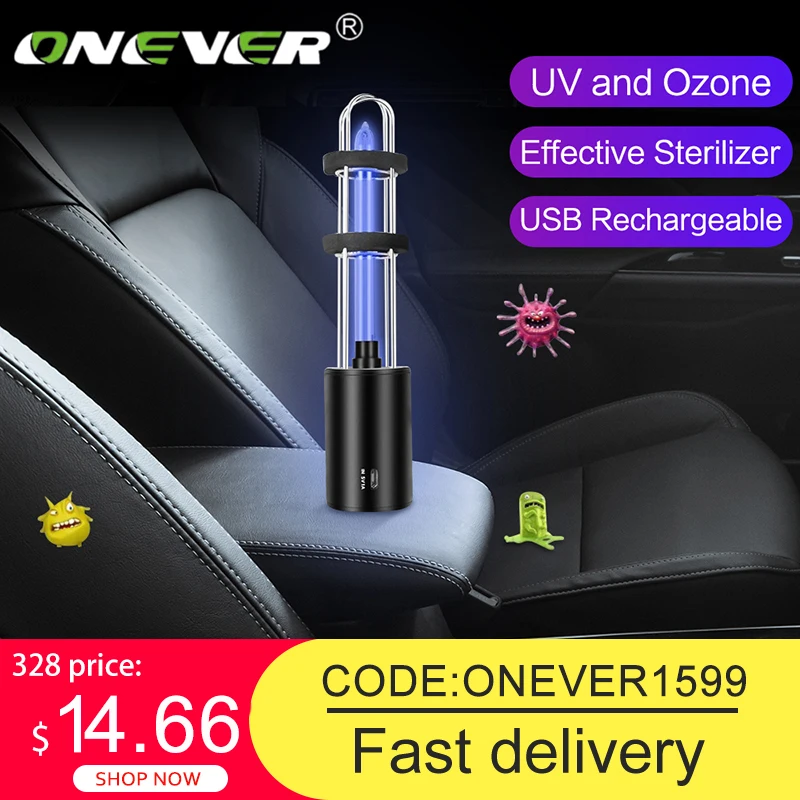 

Onever Rechargeable UV Sterilizer Light Home Ultraviolet Light Bulb In Addition Mite Lights Ozone Sterilization Lamp For Car New