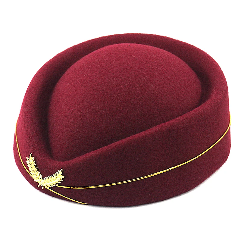 Модные береты стюардессы, теплые шерстяные Элегантные женские шапки на осень и зиму, универсальные, опт - Цвет: wine red