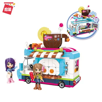 

Enlighten Blocks City Street View Market Shop Figure Building Blocks Dessert Drink Ice Cream Bricks Kids Toys Girl Birthday Gift