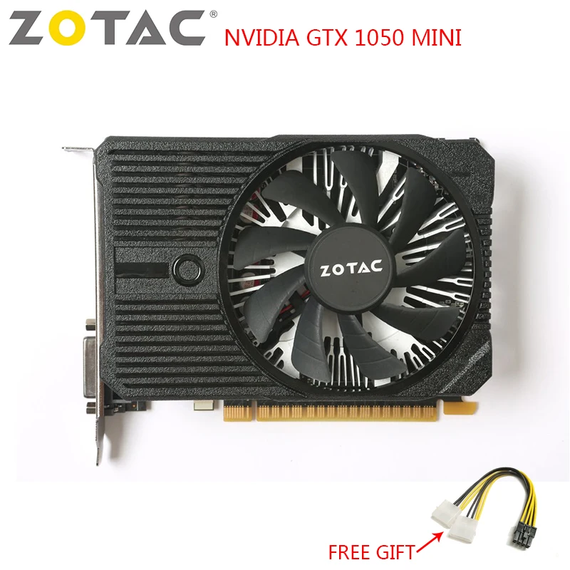 ZOTAC графическая карта NVIDIA GTX 1050 Mini 2GB GDDR5 игровой ПК Видеокарта mini 128 Bit HDMI